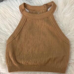 Aerie Ribbed Camel Crop Top